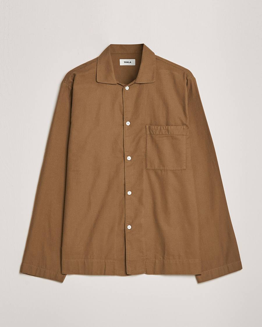 Uomini | Accappatoi & Pigiami | Tekla | Flannel Pyjama Shirt Moss