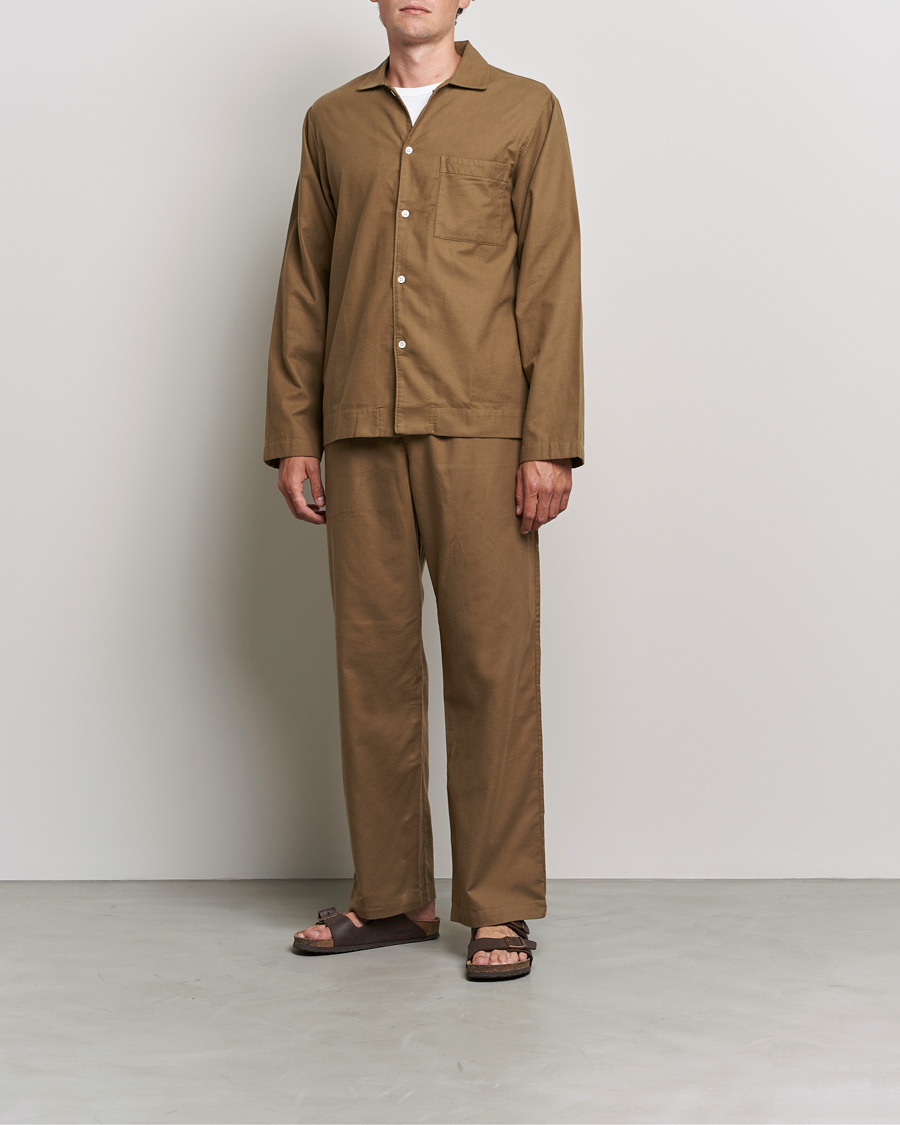 Uomini | Accappatoi & Pigiami | Tekla | Flannel Pyjama Shirt Moss