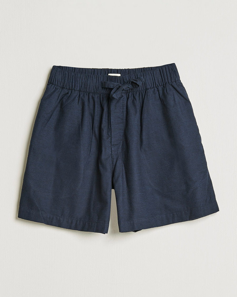 Uomini | Accappatoi & Pigiami | Tekla | Flannel Pyjama Shorts Midnight Blue