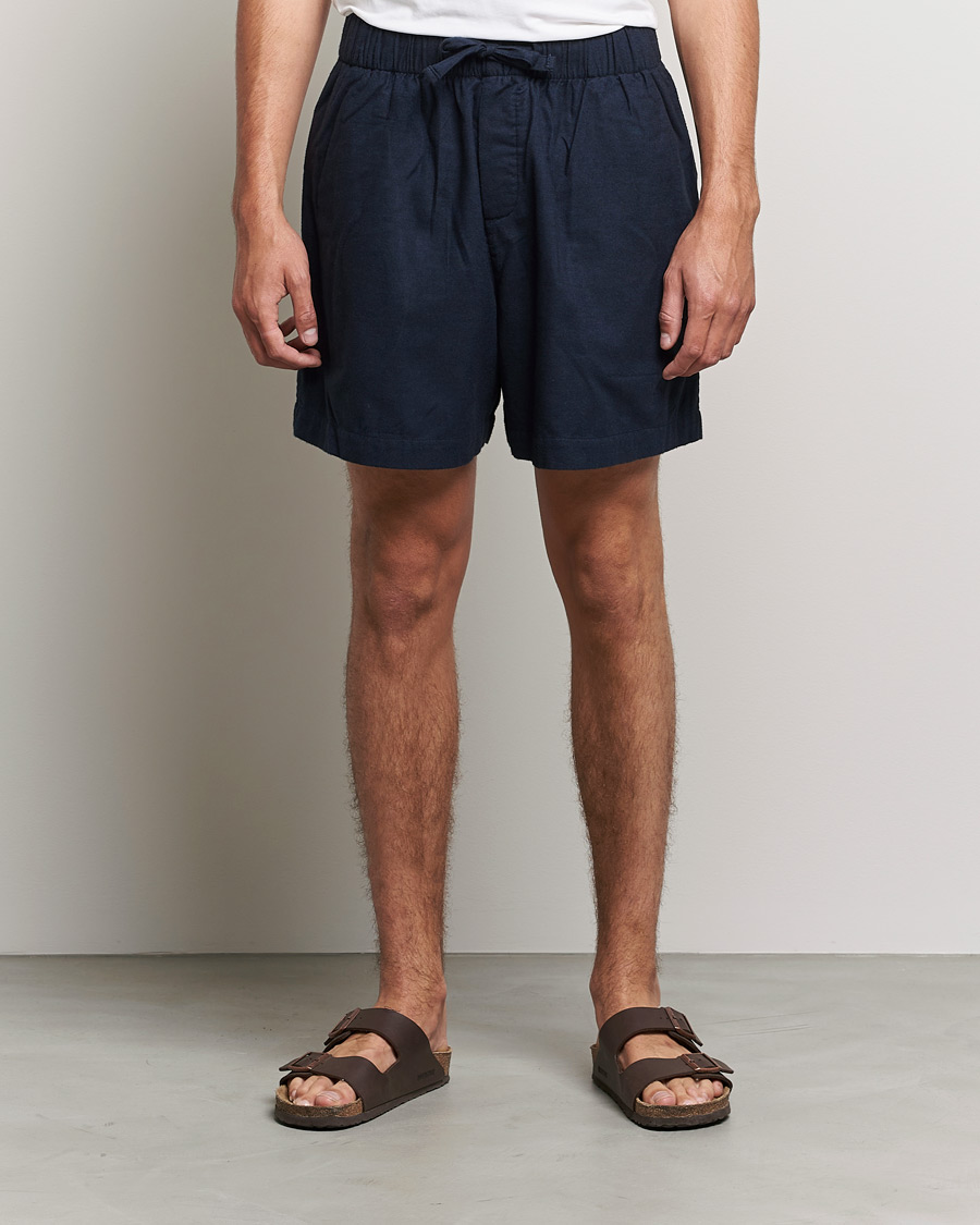 Uomini | Accappatoi & Pigiami | Tekla | Flannel Pyjama Shorts Midnight Blue