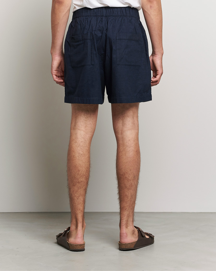 Uomini | Accappatoi & Pigiami | Tekla | Flannel Pyjama Shorts Midnight Blue