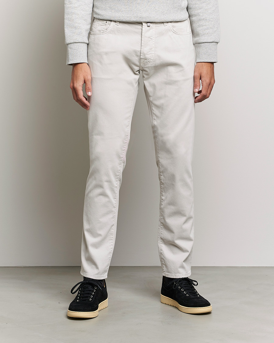 Uomini | Pantaloni | Jacob Cohën | Bard 5-Pocket Cotton Trousers Off White