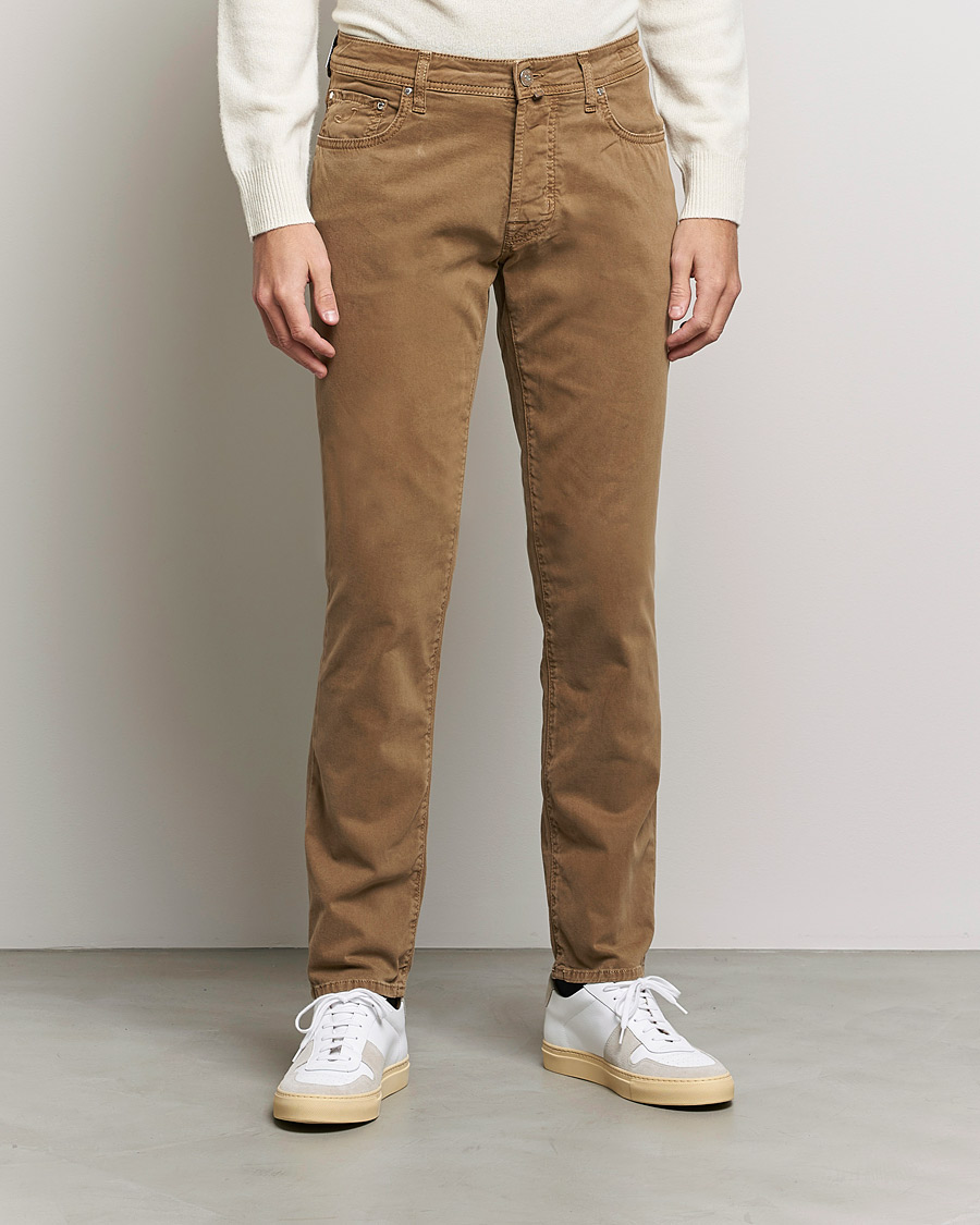 Uomini | Pantaloni | Jacob Cohën | Bard 5-Pocket Cotton Trousers Light Brown