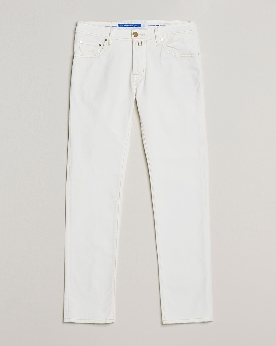 Uomini | Jeans | Jacob Cohën | Nick Bio Cotton Slim Fit Jeans Off White