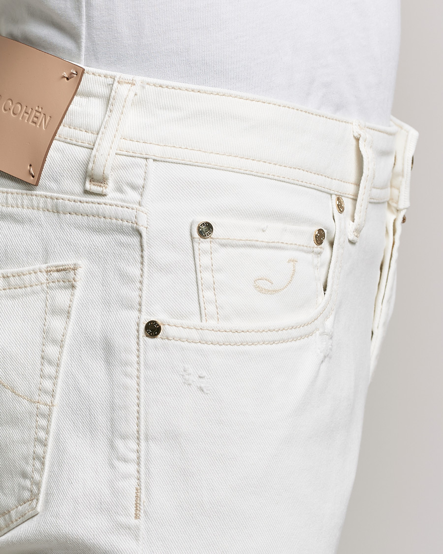 Uomini | Jeans | Jacob Cohën | Nick Bio Cotton Slim Fit Jeans Off White