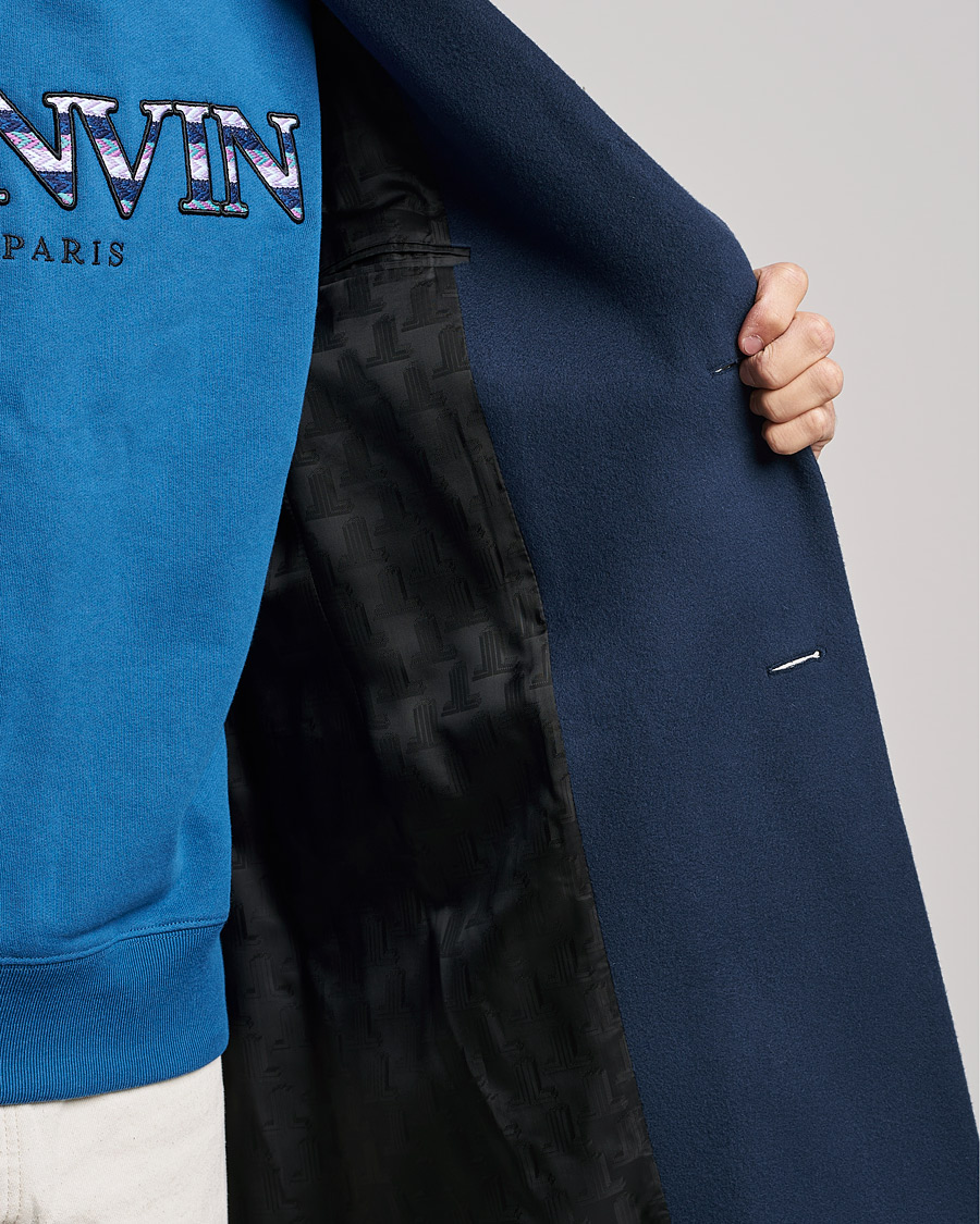 Uomini | Giacche | Lanvin | Classic Wool Coat Midnight Blue