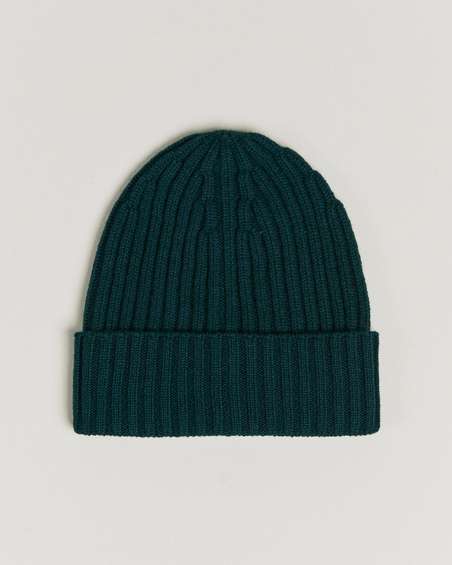 Uomini | Piacenza Cashmere Ribbed Cashmere Beanie Racing Green | Piacenza Cashmere | Ribbed Cashmere Beanie Racing Green