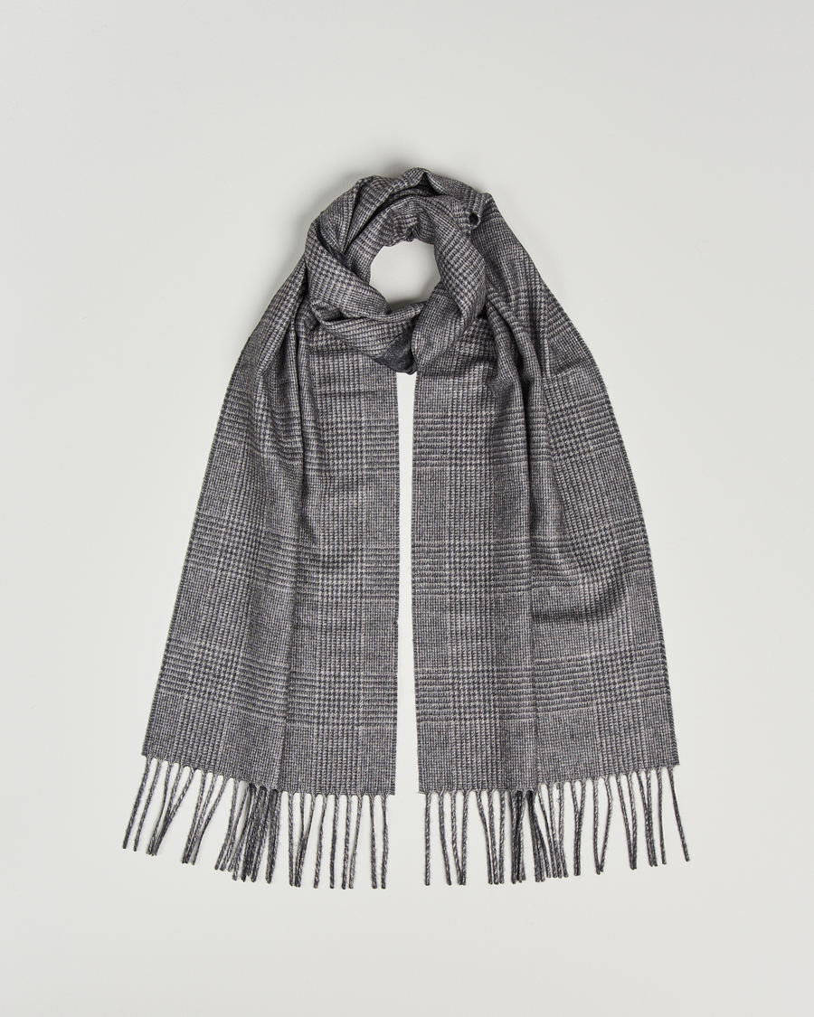 Uomini | Piacenza Cashmere Cashmere/Silk Glencheck Scarf Light Grey | Piacenza Cashmere | Cashmere/Silk Glencheck Scarf Light Grey