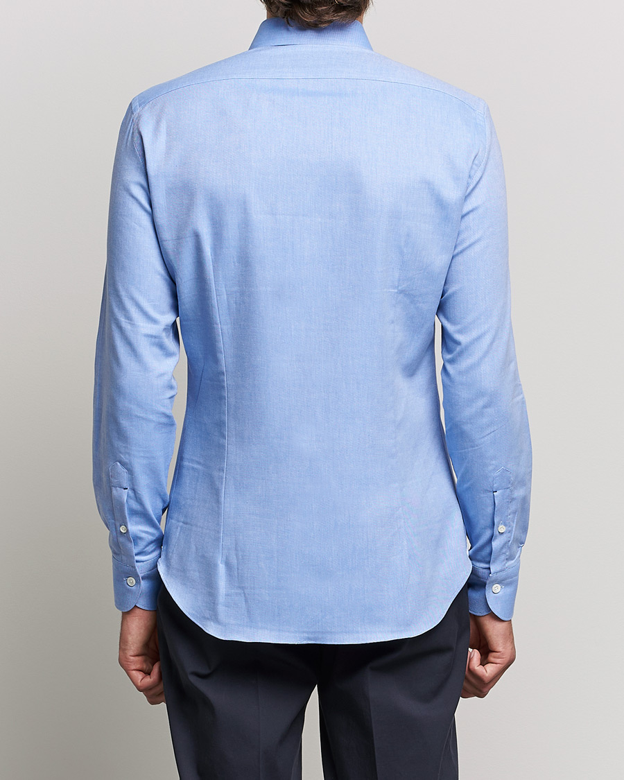 Uomini | Camicie | Mazzarelli | Soft Twill Cotton Shirt Light Blue