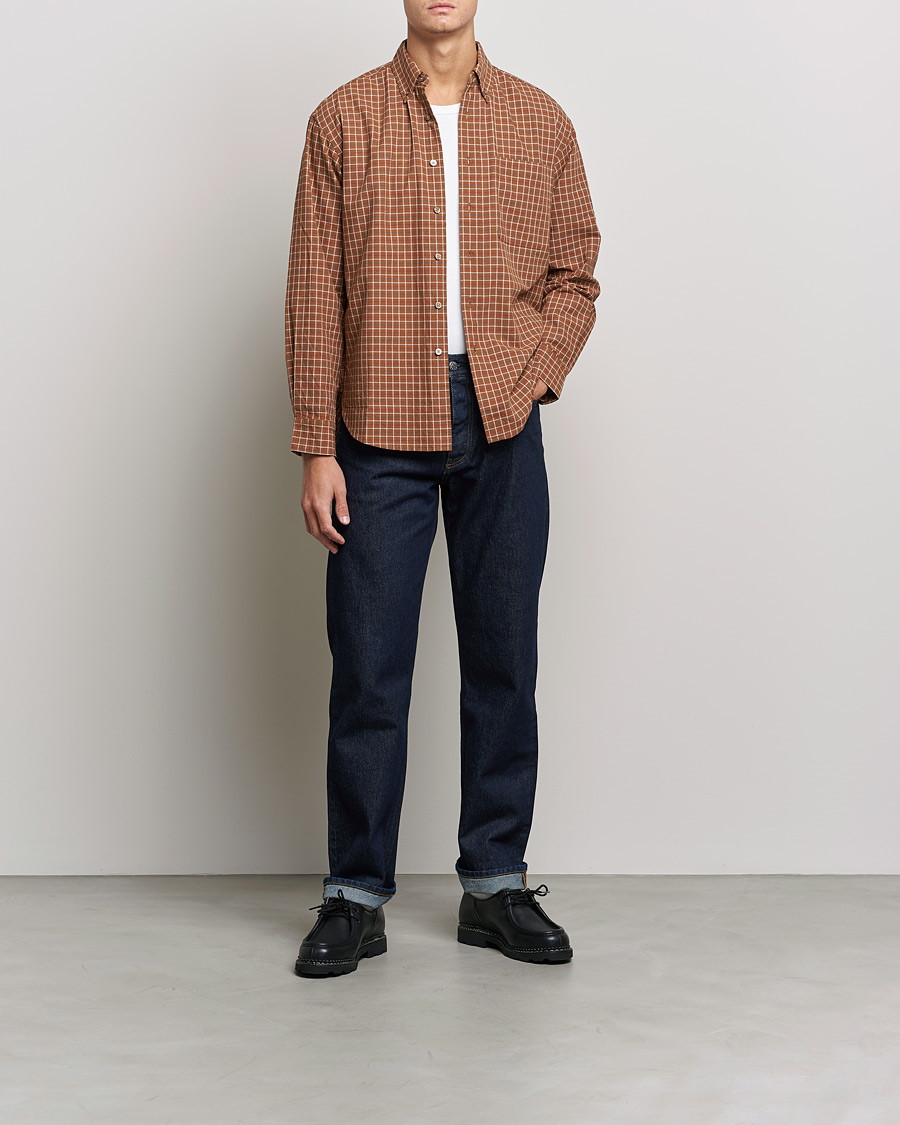 Uomini | Camicie | Snow Peak | Warm Cotton Button Down Shirt Brown Check