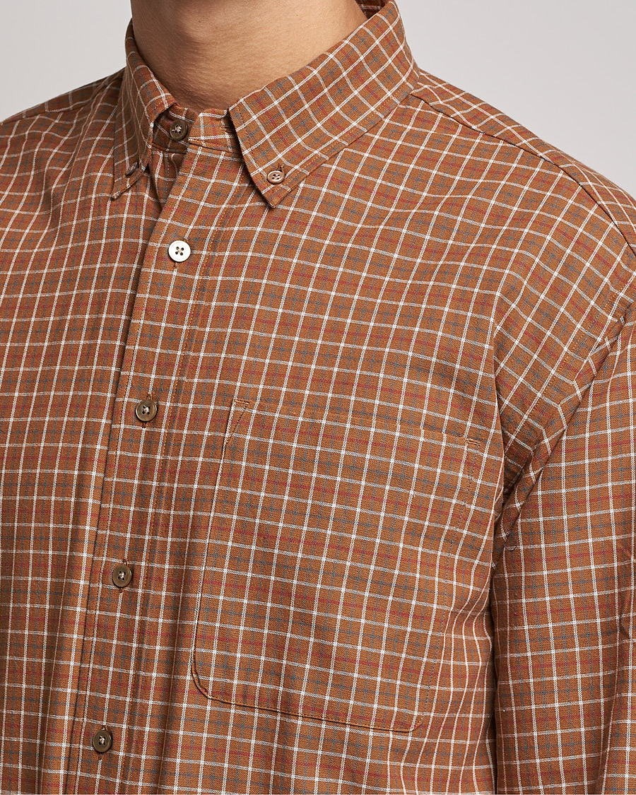 Uomini | Camicie | Snow Peak | Warm Cotton Button Down Shirt Brown Check