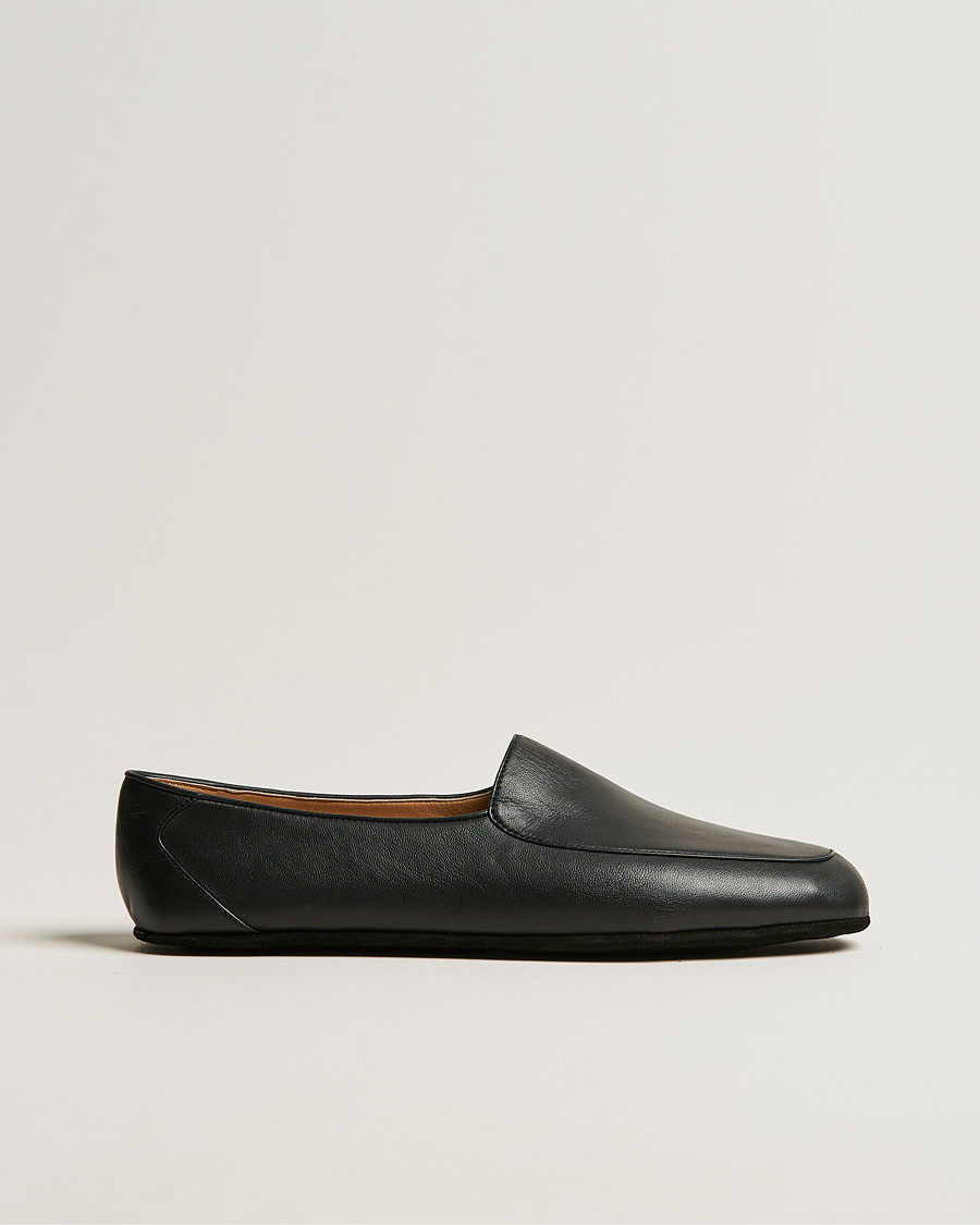 Uomini | John Lobb Hampton Travel Slipper Black Lamb Leather | John Lobb | Hampton Travel Slipper Black Lamb Leather