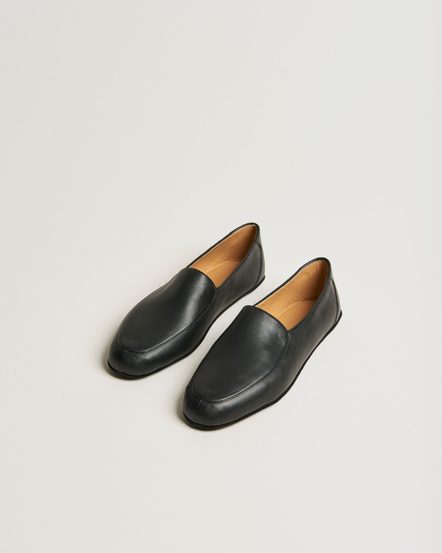 Uomini | John Lobb Hampton Travel Slipper Black Lamb Leather | John Lobb | Hampton Travel Slipper Black Lamb Leather