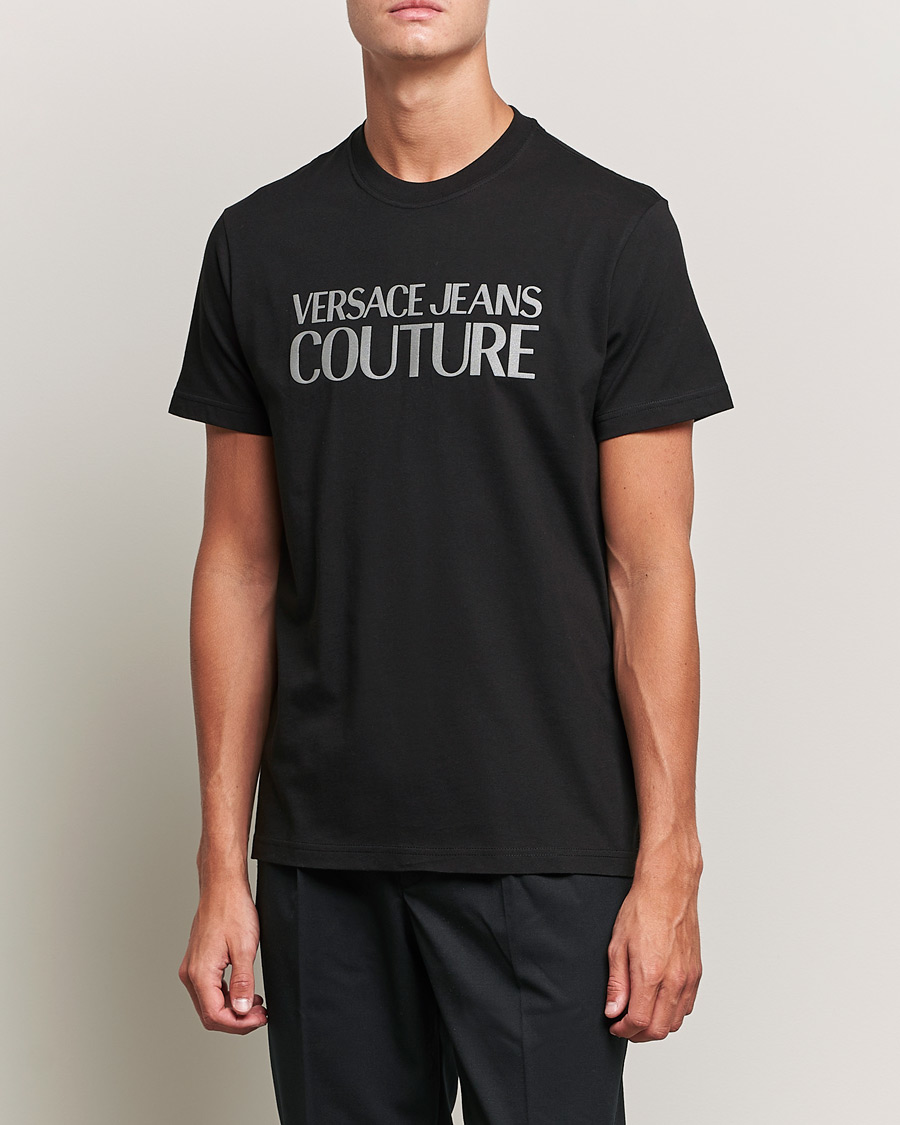 Uomini | T-shirt | Versace Jeans Couture | Logo T-Shirt Black/Silver