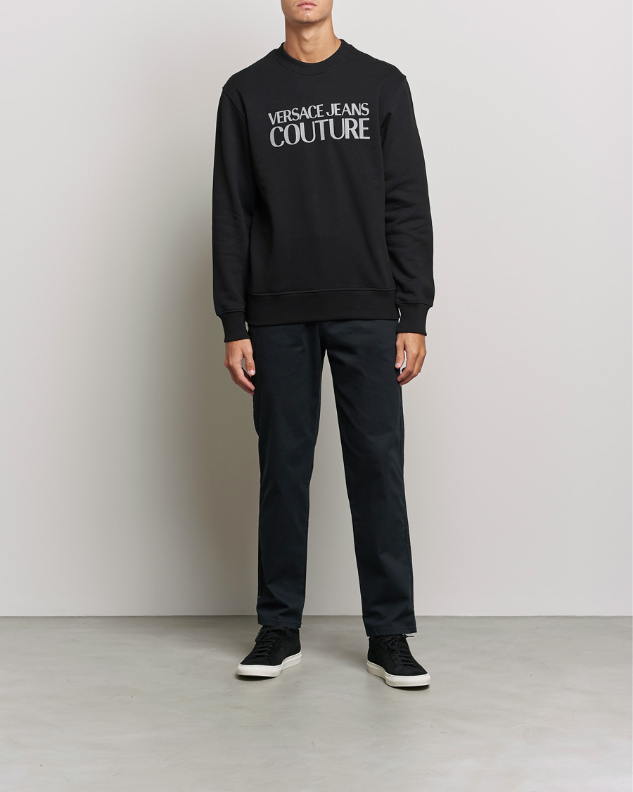 Uomini | Maglieria | Versace Jeans Couture | Logo Sweatshirt Black/Silver