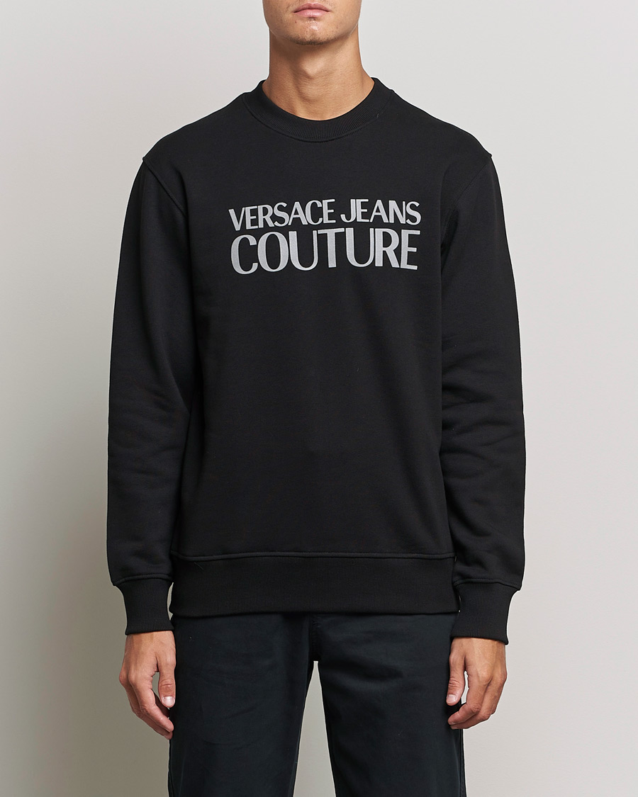 Uomini | Maglieria | Versace Jeans Couture | Logo Sweatshirt Black/Silver
