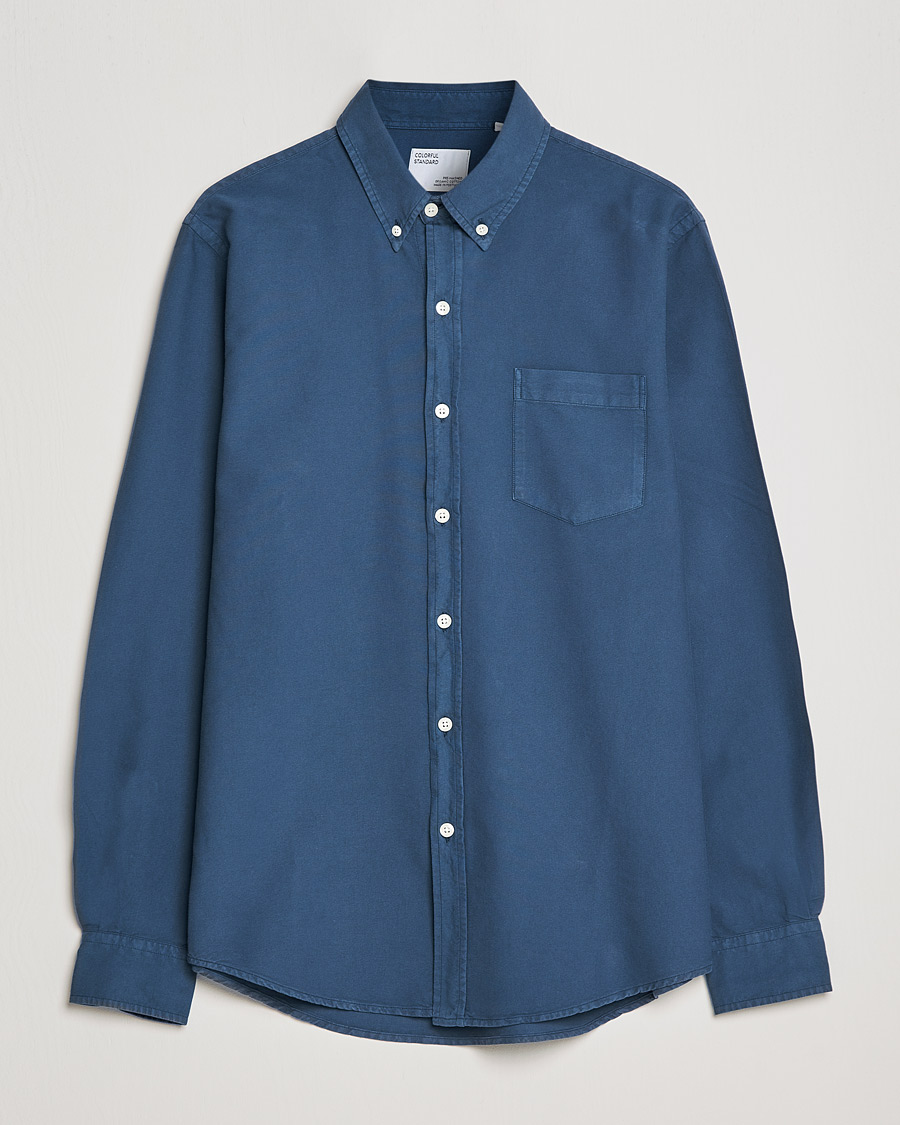 Uomini | Camicie | Colorful Standard | Classic Organic Oxford Button Down Shirt Petrol Blue
