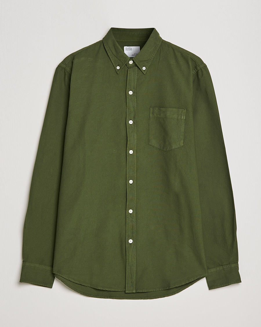Uomini | Camicie | Colorful Standard | Classic Organic Oxford Button Down Shirt Seaweed Green