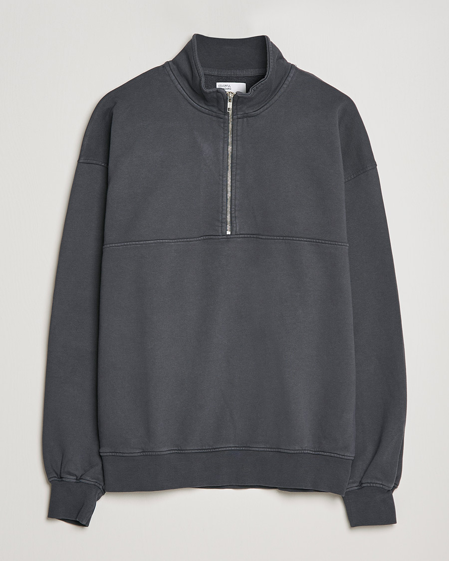 Uomini | Maglieria | Colorful Standard | Classic Organic Half-Zip Lava Grey