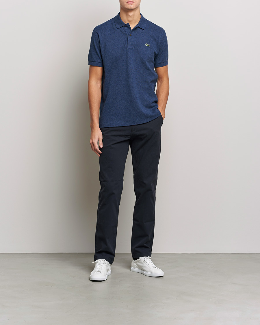 Uomini | Polo | Lacoste | Original Polo Melange Piké Dark Indigo Blue