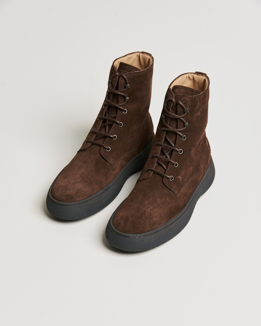 Uomini | Tod's Gommino Winter Boots Dark Brown Suede | Tod's | Gommino Winter Boots Dark Brown Suede