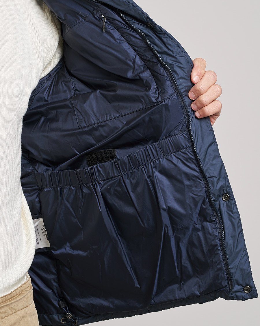 Uomini | Giacche | Woolrich | Microfiber Sierra Padded Jacket Melton Blue