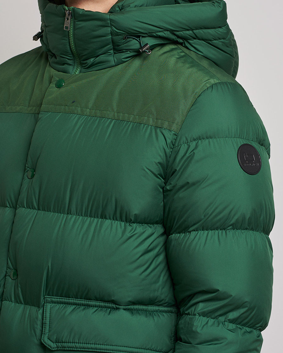 Uomini | Giacche | Woolrich | Microfiber Sierra Padded Jacket Waxed Green