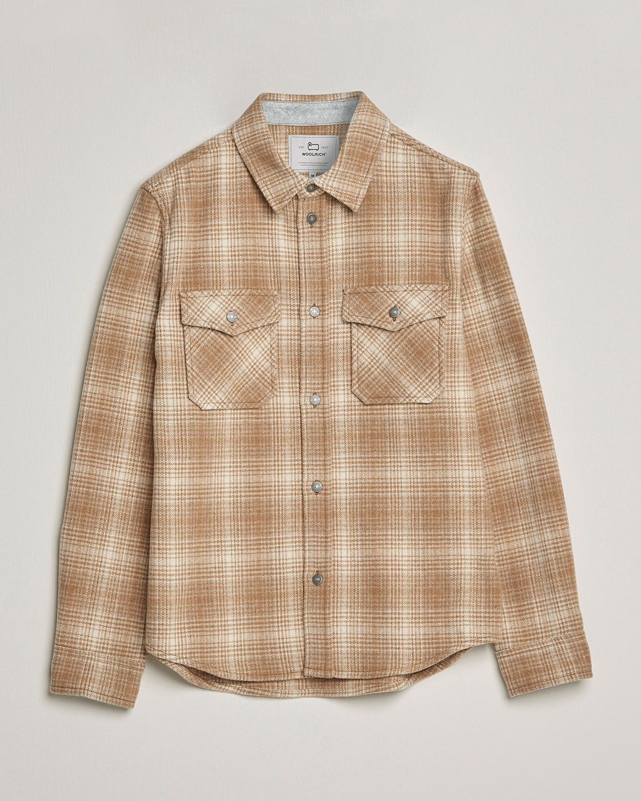 Uomini | Camicie | Woolrich | Alaskan Melton Wool Overshirt Camel Hunting