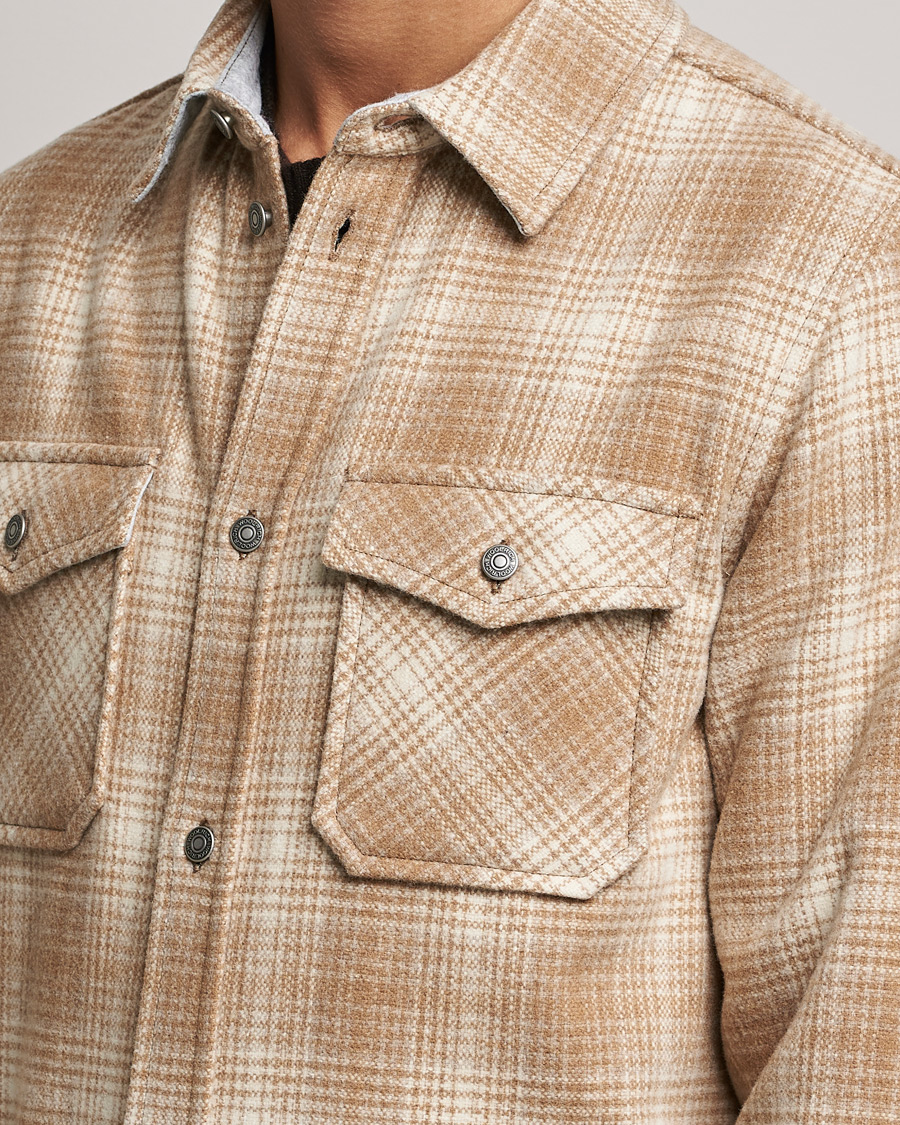 Uomini | Camicie | Woolrich | Alaskan Melton Wool Overshirt Camel Hunting