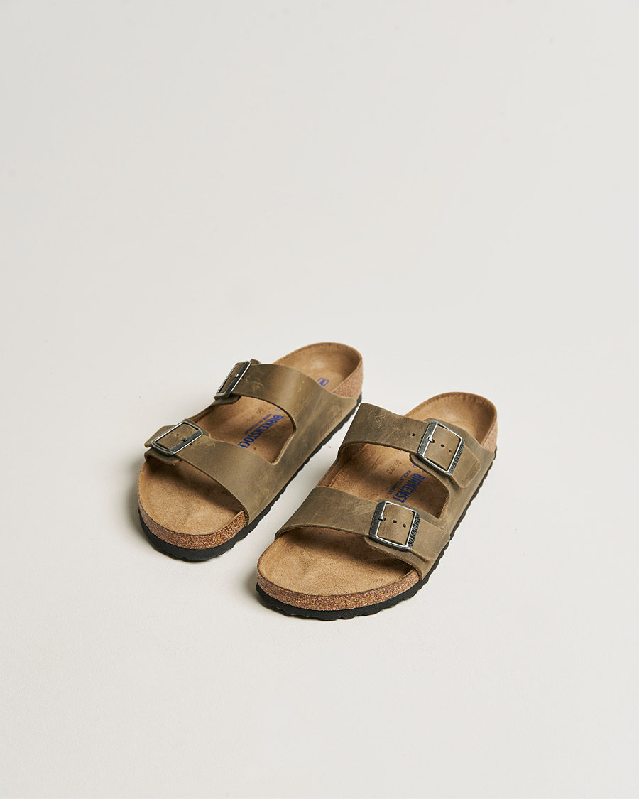 Uomini | Sandali & Diapositive | BIRKENSTOCK | Arizona Soft Footbed Faded Khaki Oiled Leather