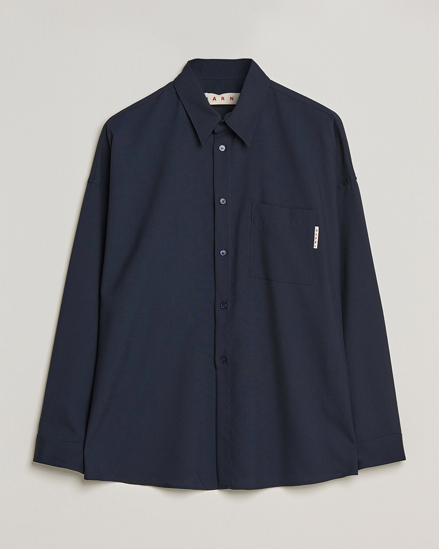 Uomini | Camicie | Marni | Tropical Wool Oversize Shirt Blublack
