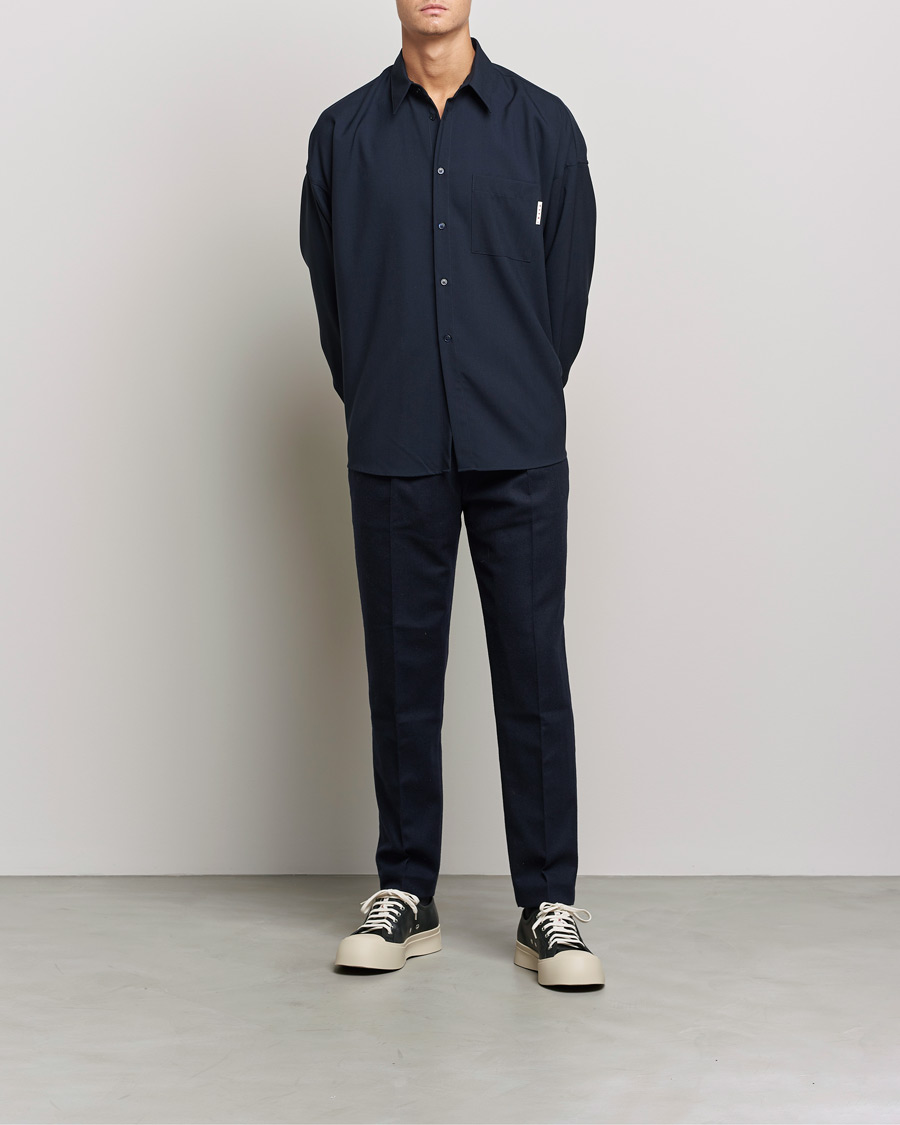 Uomini | Camicie | Marni | Tropical Wool Oversize Shirt Blublack