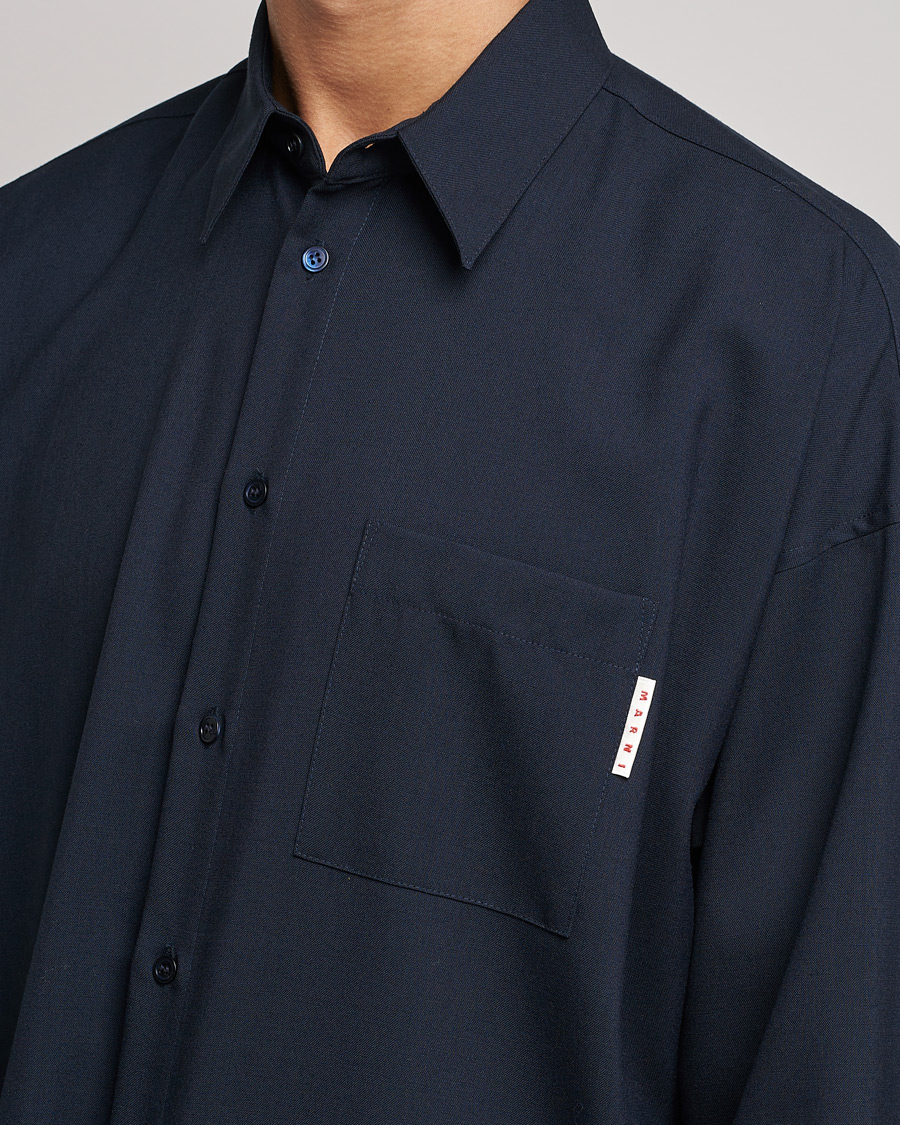 Uomini | Camicie | Marni | Tropical Wool Oversize Shirt Blublack