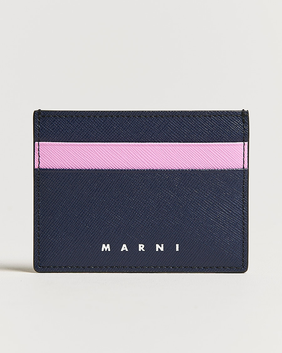 Uomini | Marni Saffiano Leather Card Holder Navy | Marni | Saffiano Leather Card Holder Navy