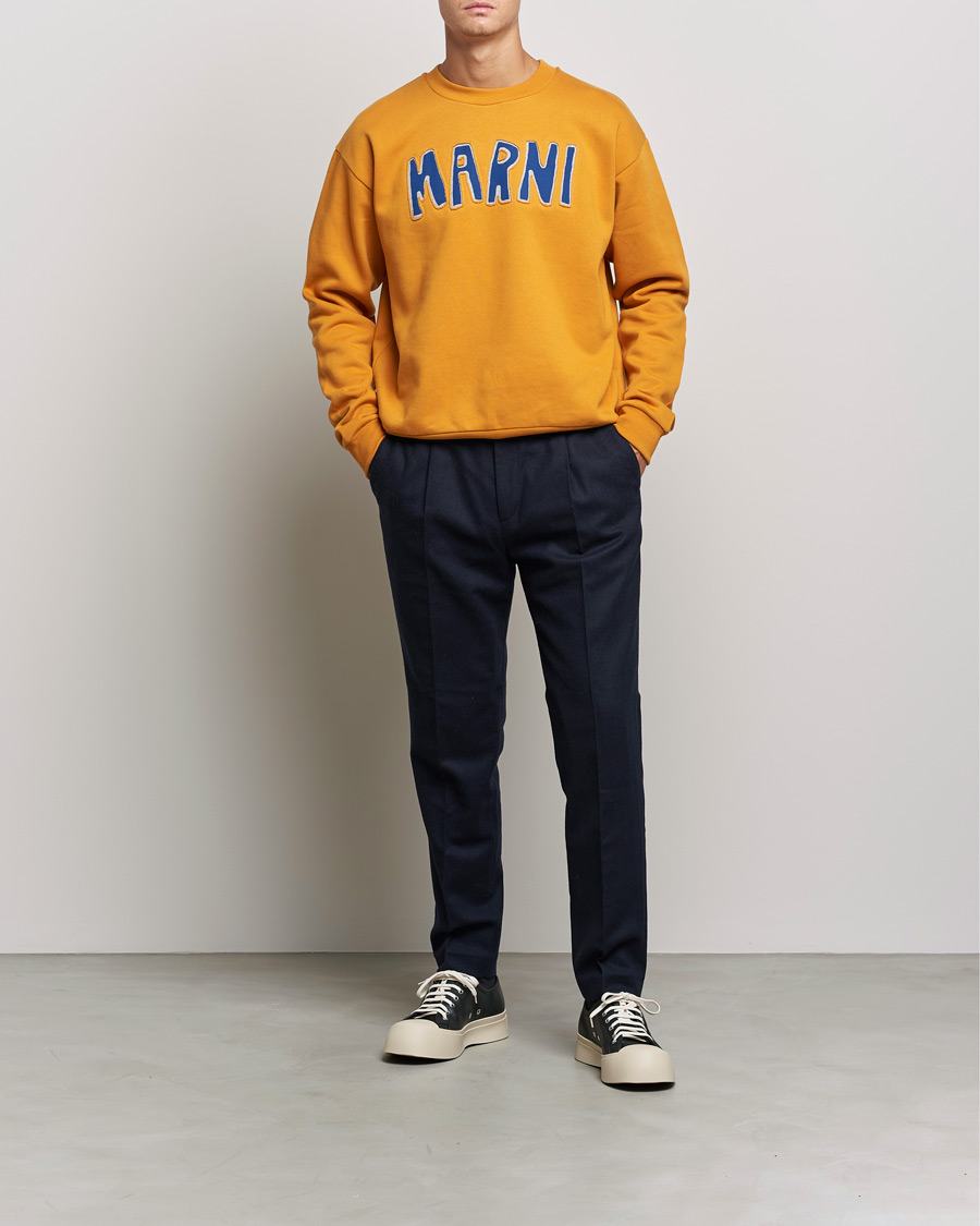 Uomini | Maglieria | Marni | Brushed Logo Sweatshirt Yellow