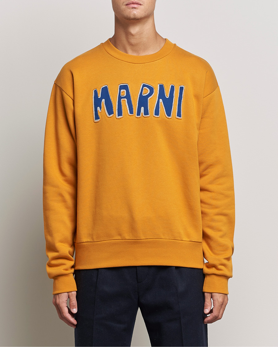 Uomini | Maglieria | Marni | Brushed Logo Sweatshirt Yellow