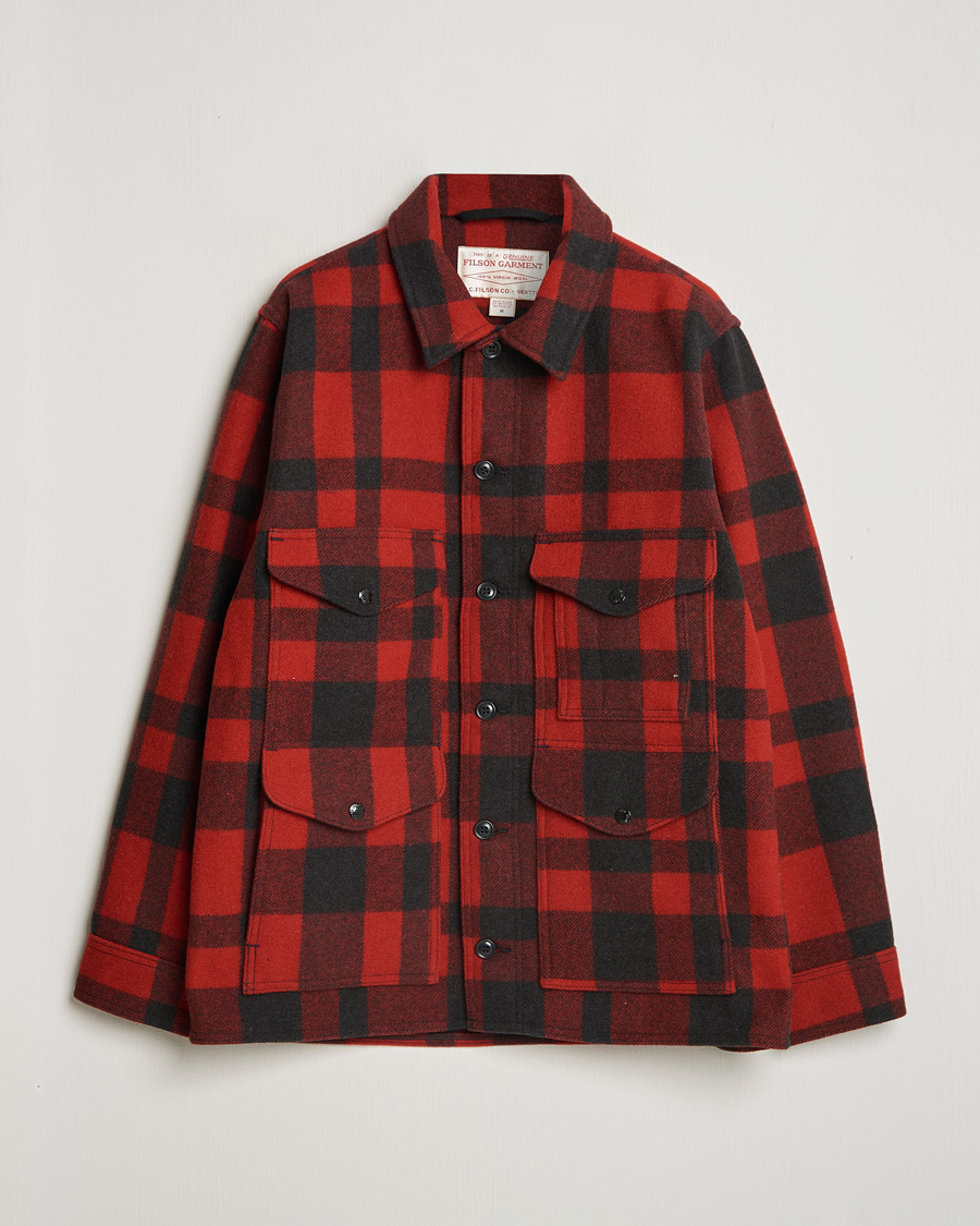 Uomini | Giacche | Filson | Mackinaw Wool Cruiser Red/Black Plaid