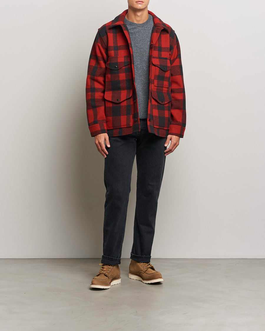 Uomini | Giacche | Filson | Mackinaw Wool Cruiser Red/Black Plaid