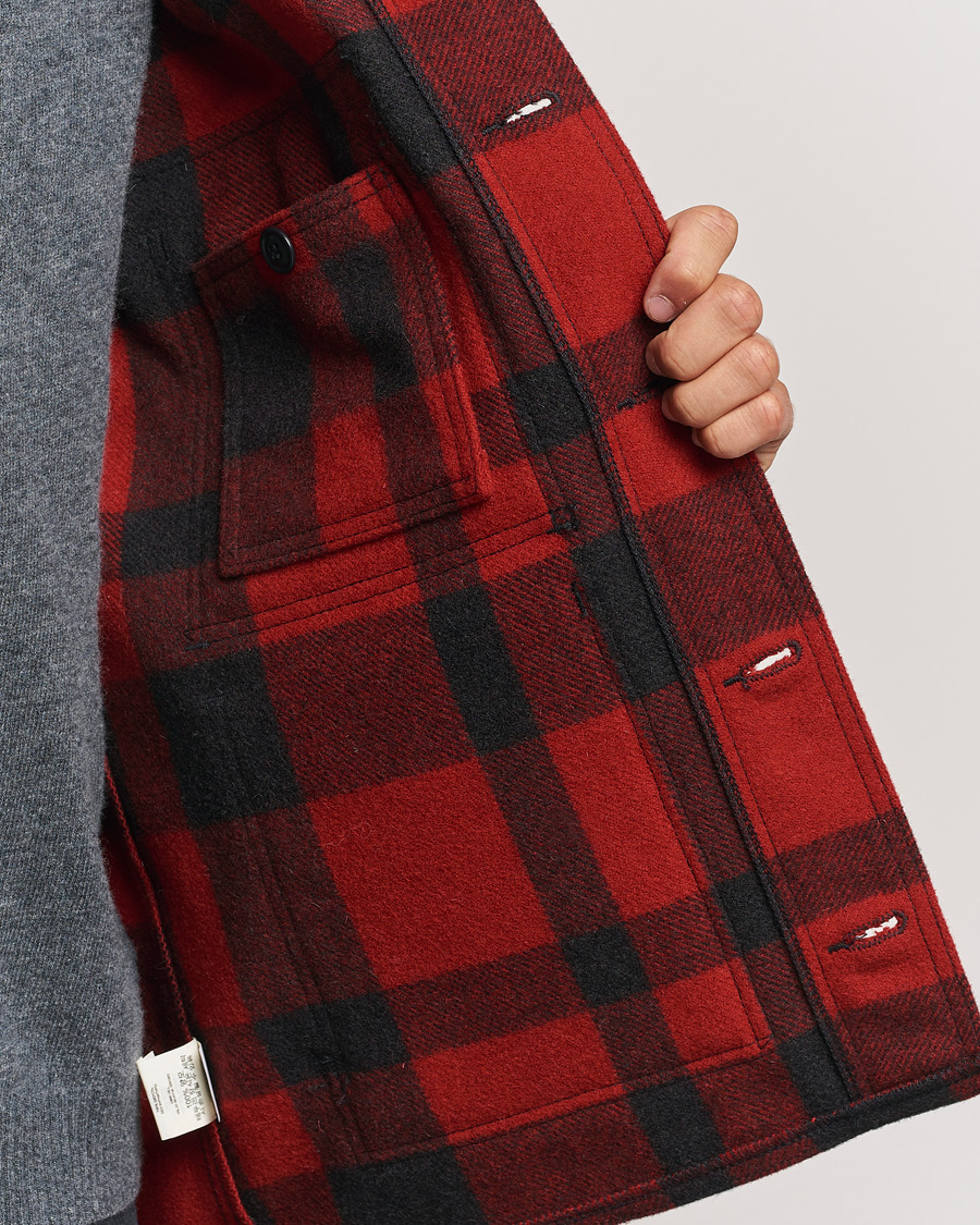 Uomini | Giacche | Filson | Mackinaw Wool Cruiser Red/Black Plaid