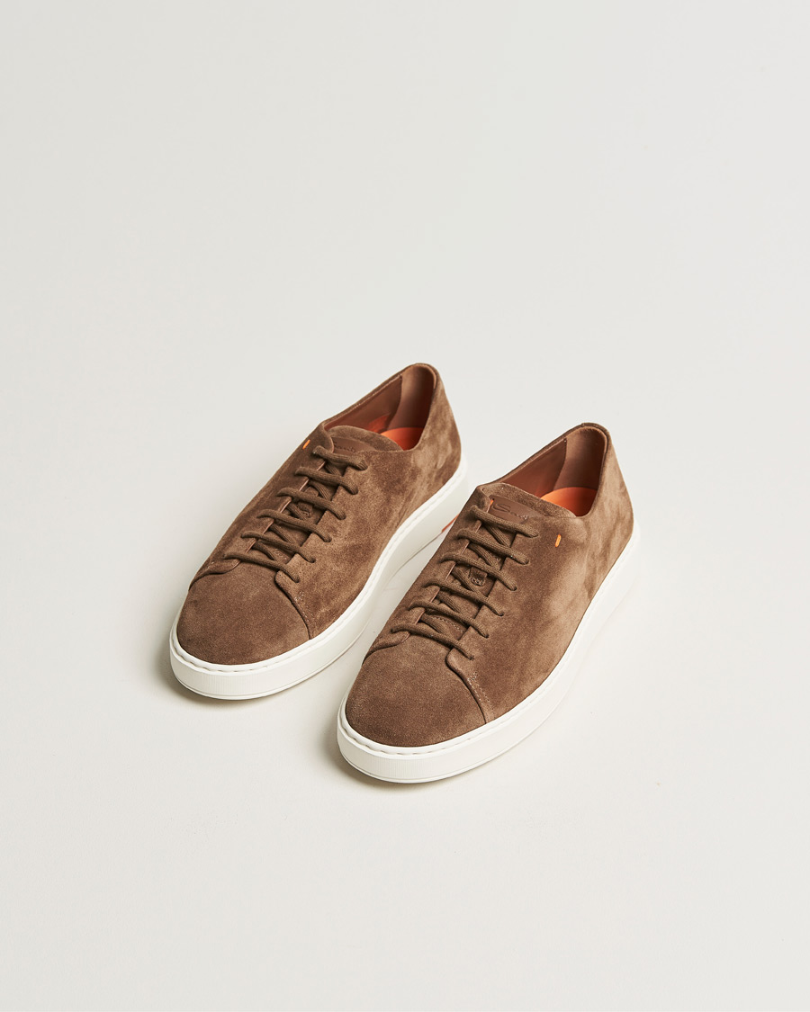 Uomini | Santoni Cleanic Sneakers Dark Brown Suede | Santoni | Cleanic Sneakers Dark Brown Suede