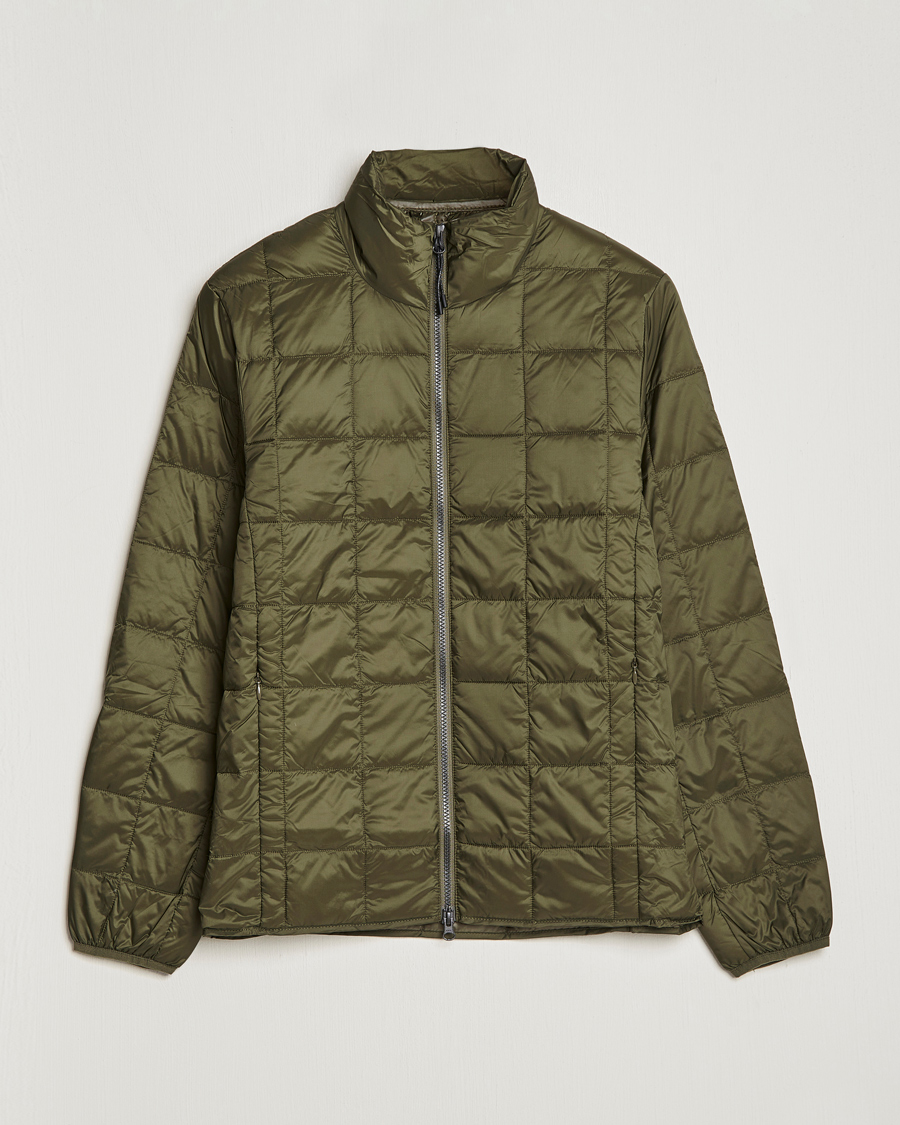 Uomini | Giacche | TAION | High Neck Full Zip Lightweight Down Jacket Dark Olive
