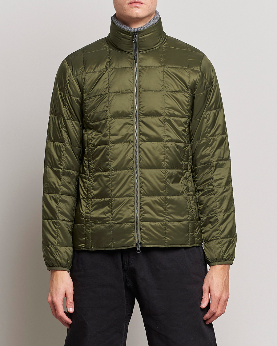 Uomini | Giacche | TAION | High Neck Full Zip Lightweight Down Jacket Dark Olive