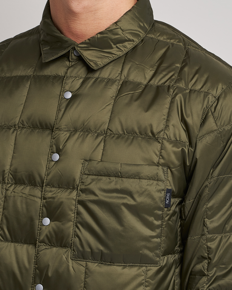 Uomini | Camicie | TAION | Lightweight Down Shirt Dark Olive
