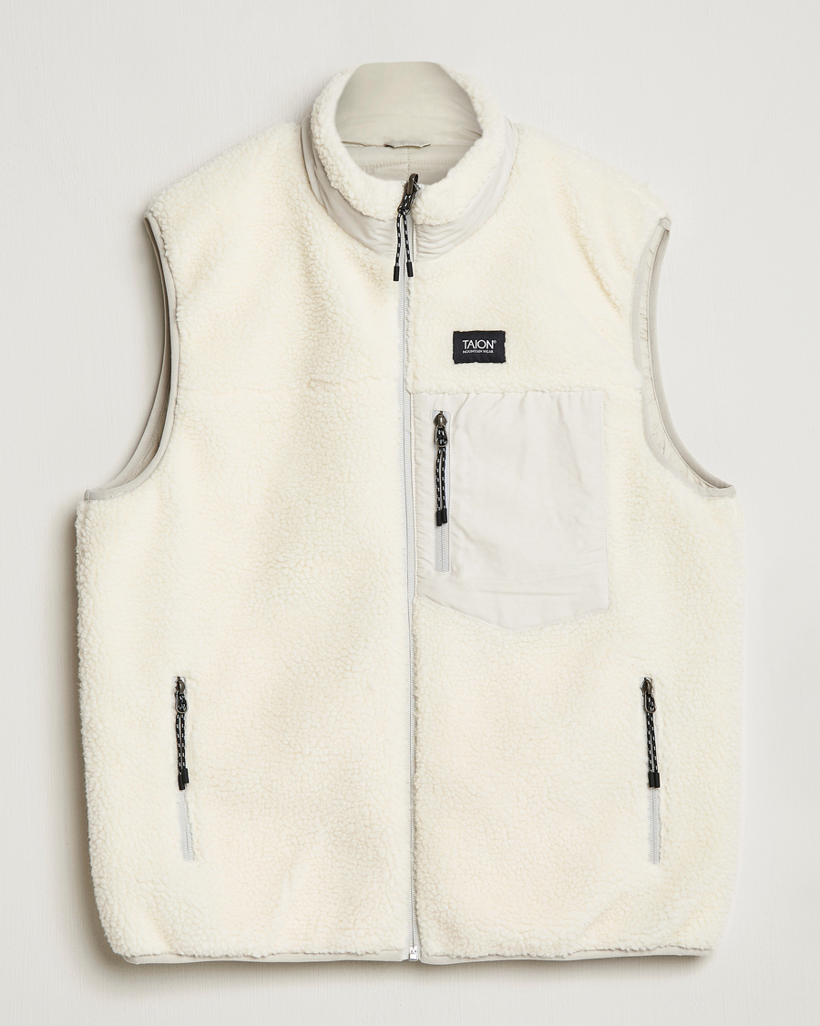 Uomini | Giacche | TAION | Reversible Fleece Vest Ice Grey/Ivory