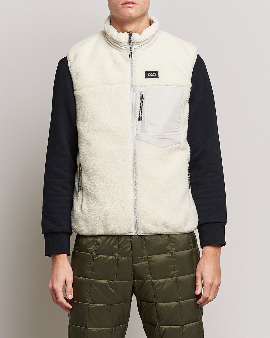 Uomini | Giacche | TAION | Reversible Fleece Vest Ice Grey/Ivory