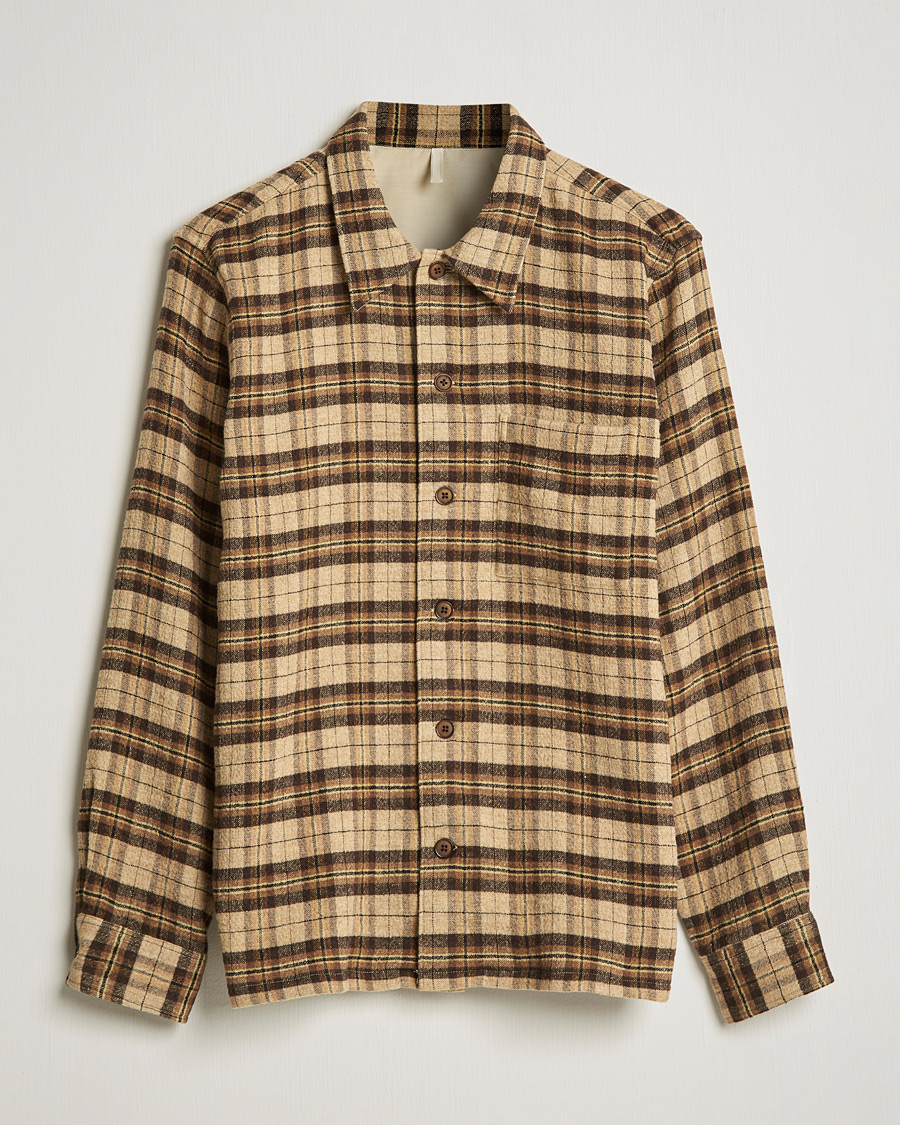 Uomini | Camicie | Sunflower | Spacey Wool Overshirt Brown Check