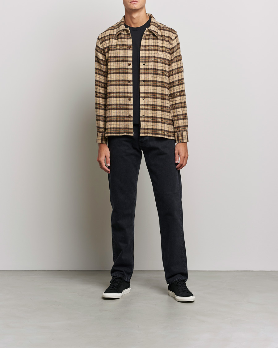 Uomini | Camicie | Sunflower | Spacey Wool Overshirt Brown Check