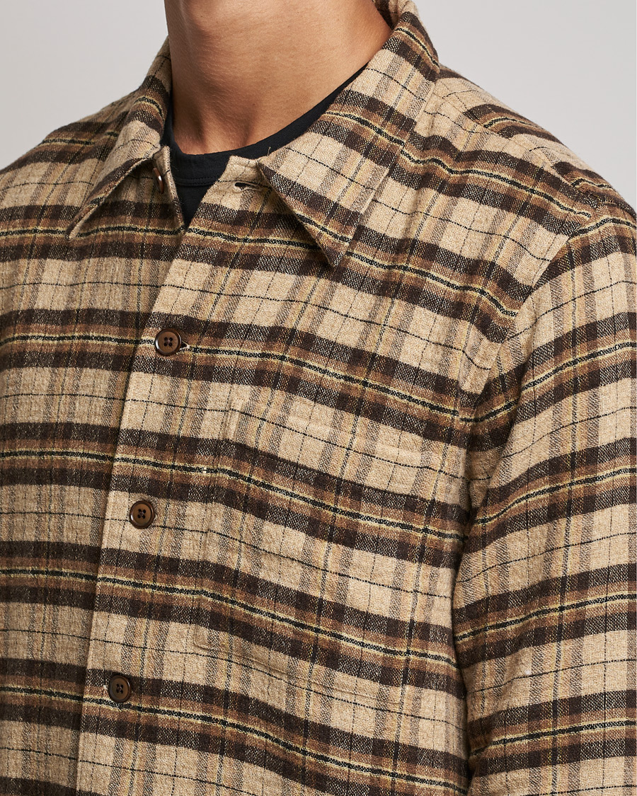 Uomini | Camicie | Sunflower | Spacey Wool Overshirt Brown Check