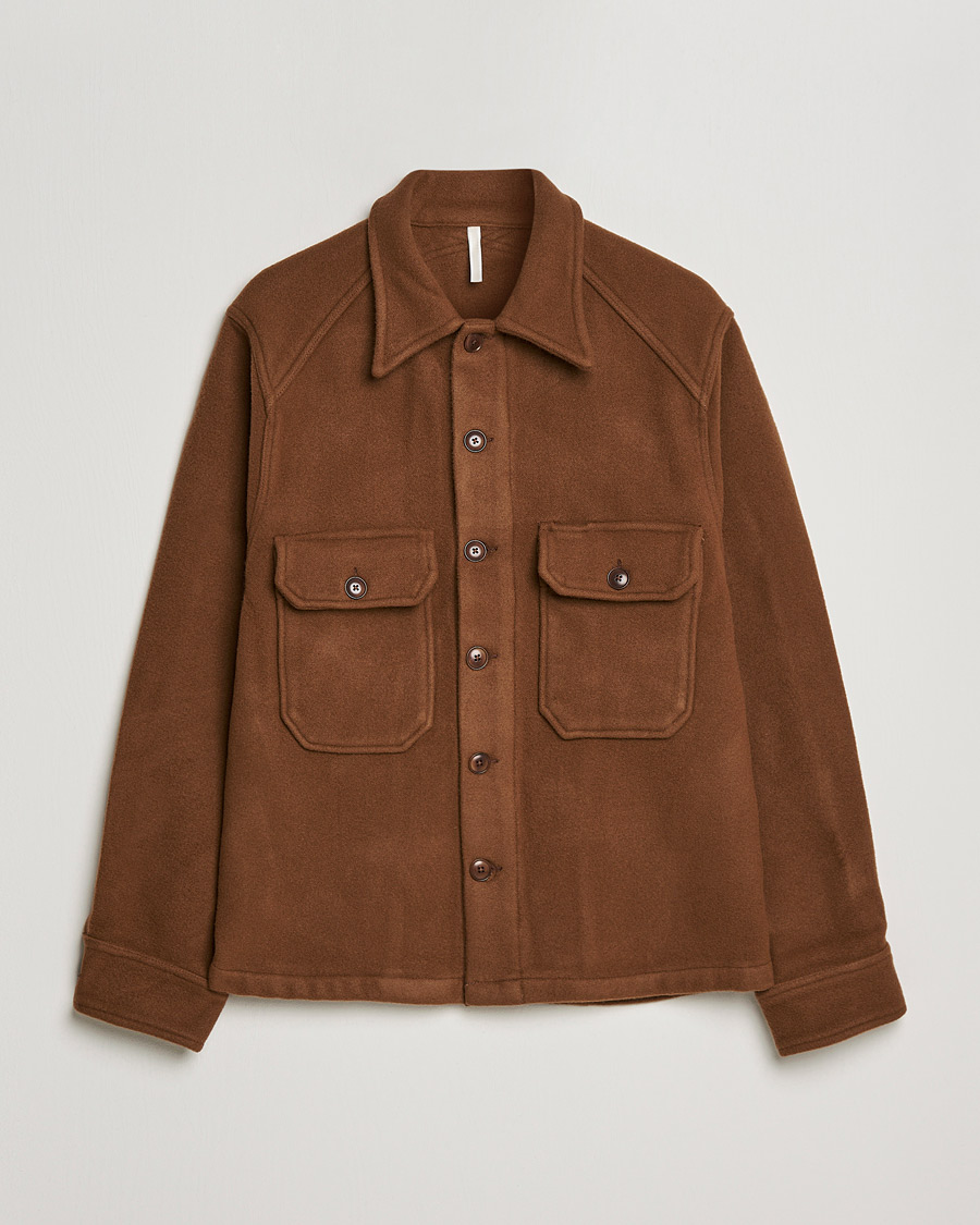 Uomini | Giacche | Sunflower | Wool Shirt Jacket Brown