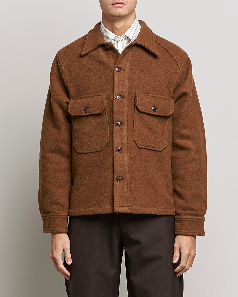 Uomini | Giacche | Sunflower | Wool Shirt Jacket Brown